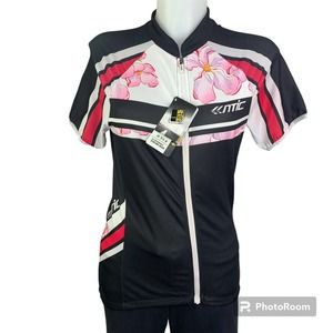 NWT Santic Women's Cycling Jersey XL Short Sleeve Bike Shirt Full-Zip Pockets